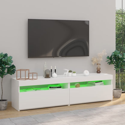 TV-Schränke 2 Stk. mit LED-Leuchten Weiß 75x35x40 cm - Pazzar.ch