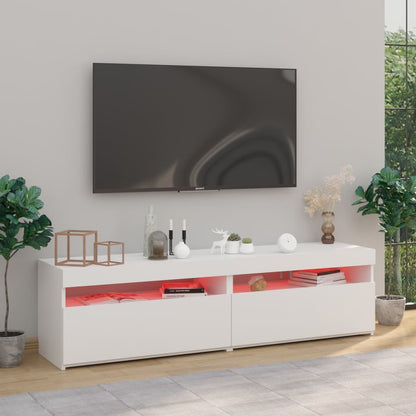 TV-Schränke 2 Stk. mit LED-Leuchten Weiß 75x35x40 cm - Pazzar.ch
