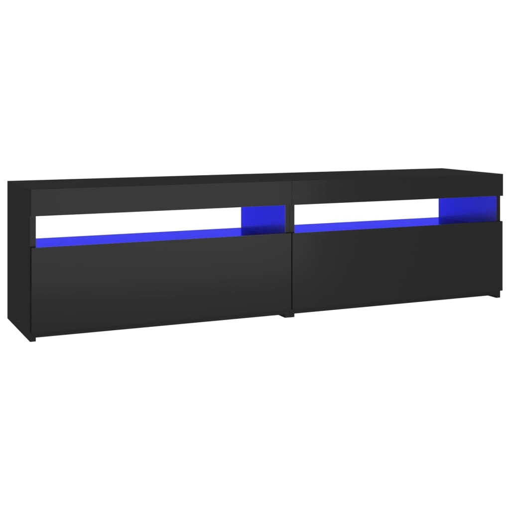 TV-Schränke 2 Stk. mit LED-Leuchten Schwarz 75x35x40 cm - Pazzar.ch