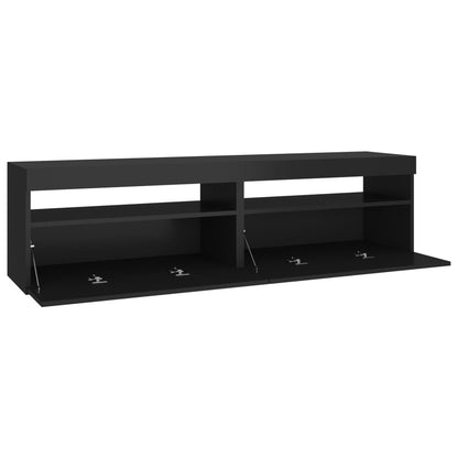 TV-Schränke 2 Stk. mit LED-Leuchten Schwarz 75x35x40 cm - Pazzar.ch
