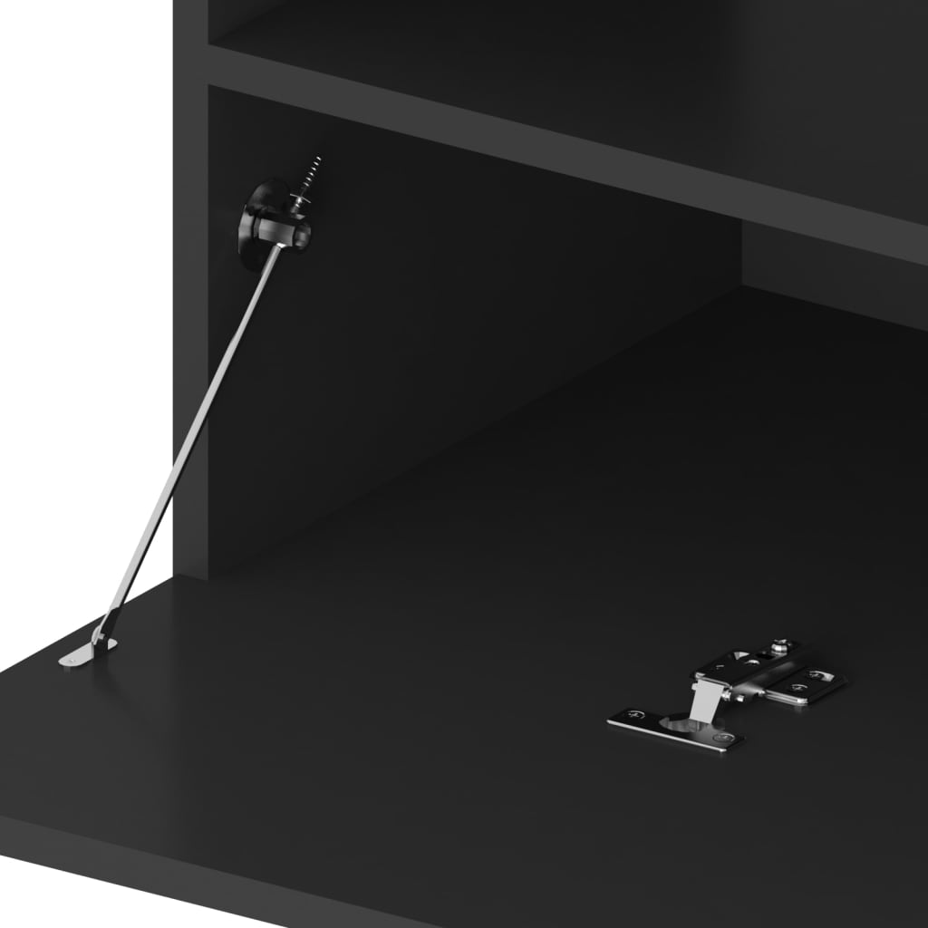 TV-Schränke 2 Stk. mit LED-Leuchten Schwarz 75x35x40 cm - Pazzar.ch