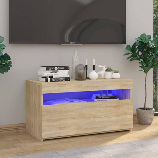 TV-Schrank mit LED-Leuchten Sonoma-Eiche 75x35x40 cm - Pazzar.ch