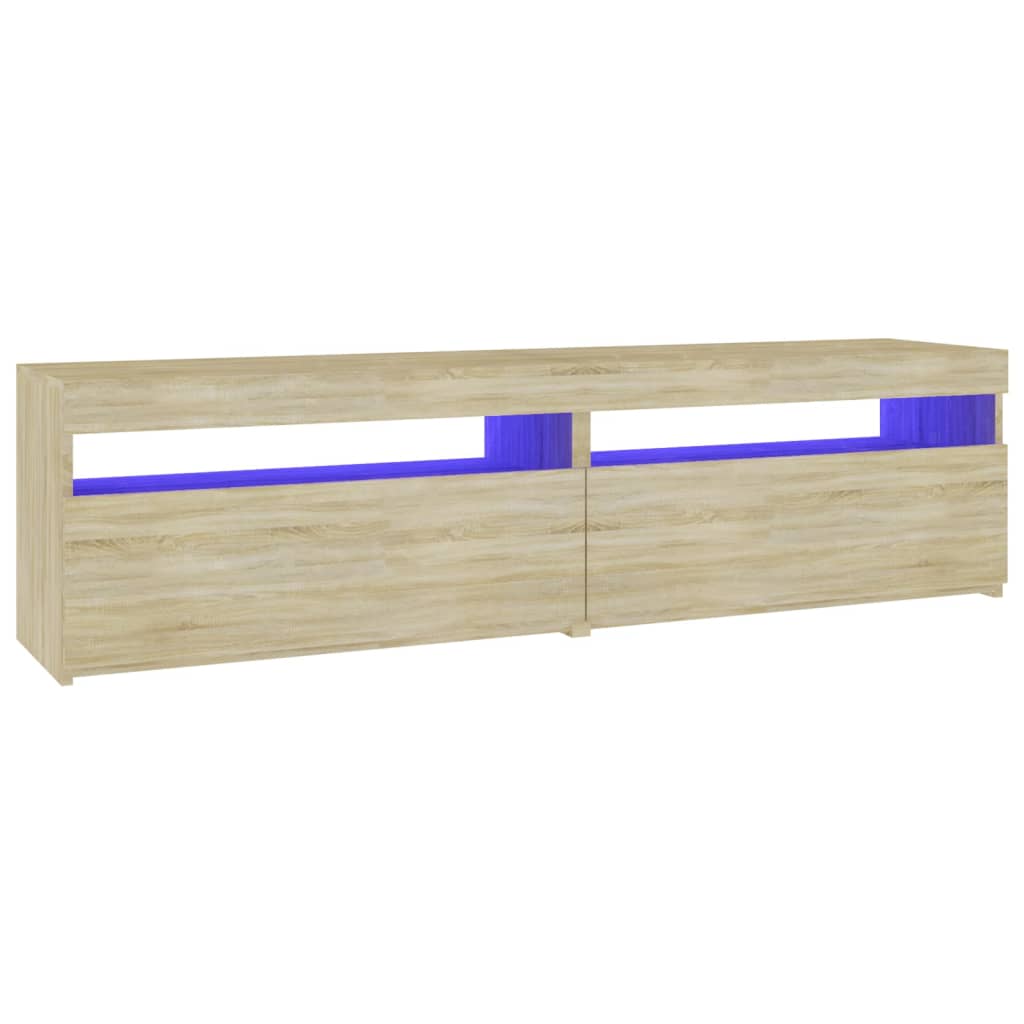 TV-Schränke 2 Stk. mit LED-Leuchten Sonoma-Eiche 75x35x40 cm - Pazzar.ch