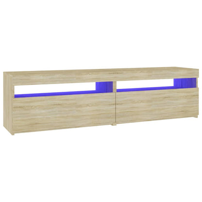 TV-Schränke 2 Stk. mit LED-Leuchten Sonoma-Eiche 75x35x40 cm - Pazzar.ch
