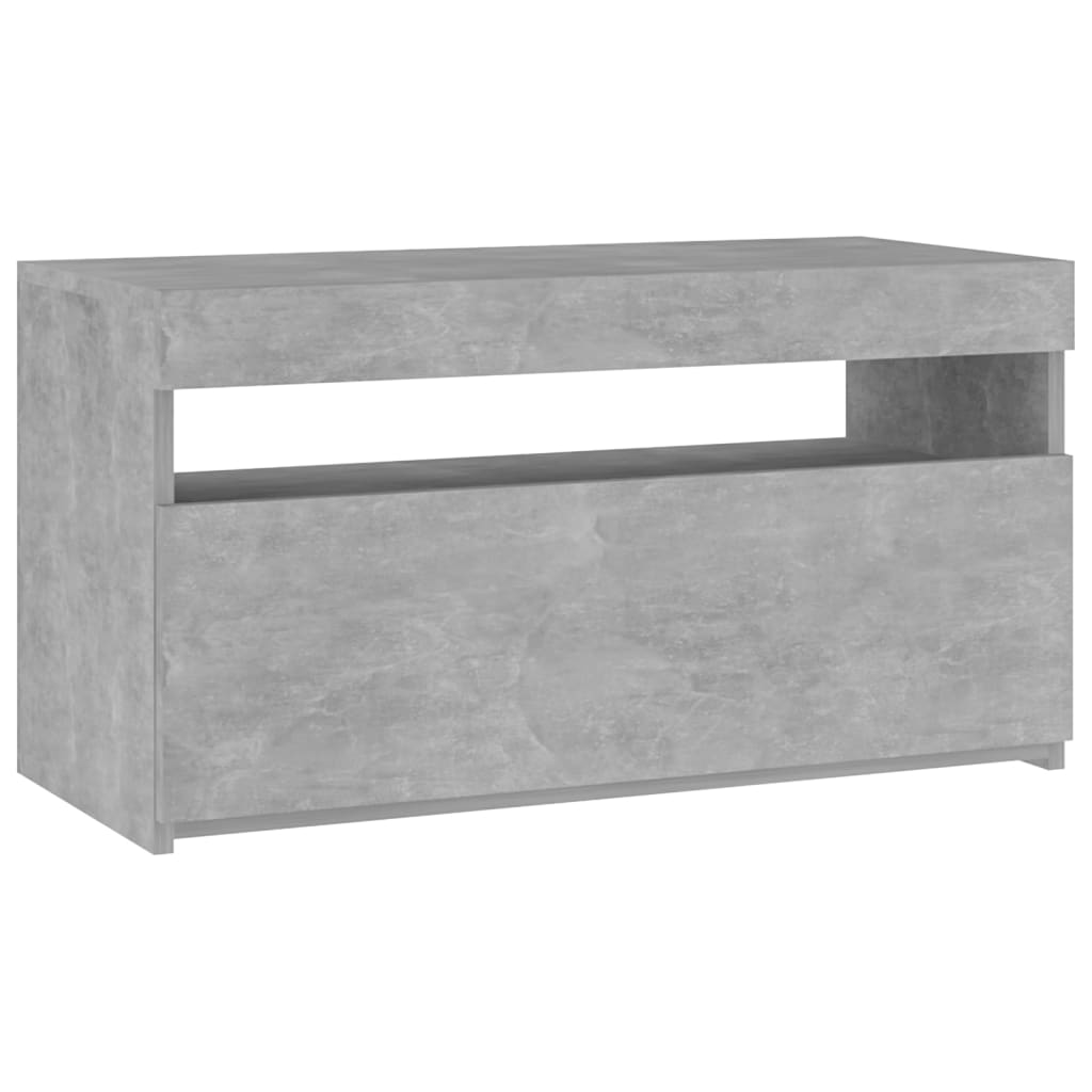 TV-Schrank mit LED-Leuchten Betongrau 75x35x40 cm - Pazzar.ch