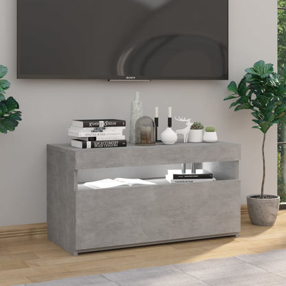 TV-Schrank mit LED-Leuchten Betongrau 75x35x40 cm - Pazzar.ch