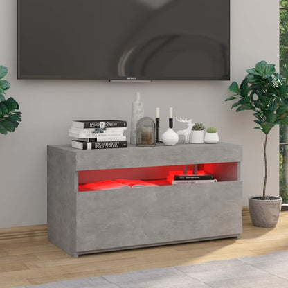 TV-Schrank mit LED-Leuchten Betongrau 75x35x40 cm - Pazzar.ch