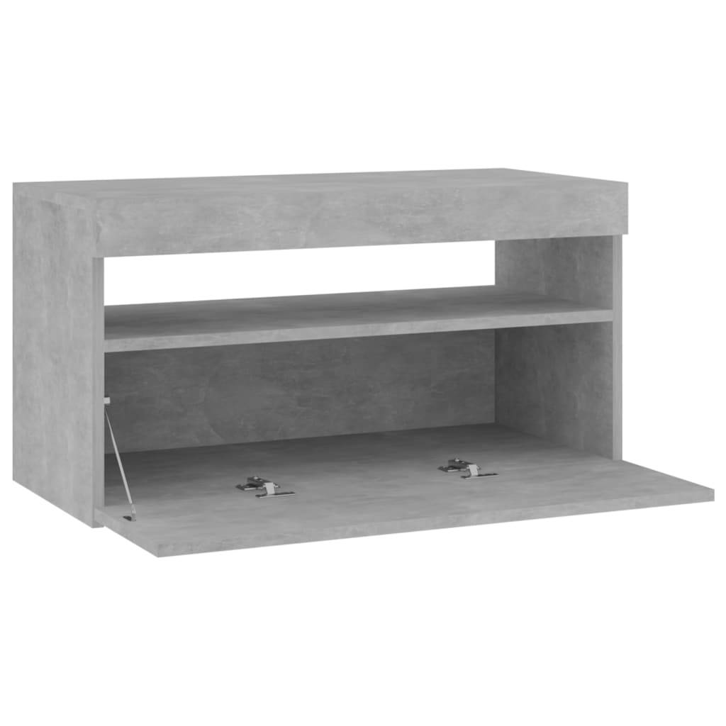 TV-Schrank mit LED-Leuchten Betongrau 75x35x40 cm - Pazzar.ch
