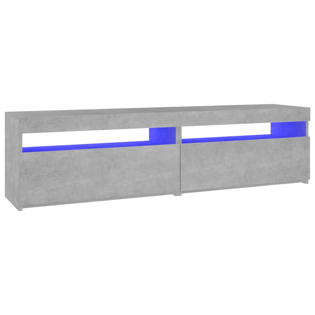 TV-Schränke 2 Stk. mit LED-Leuchten Betongrau 75x35x40 cm - Pazzar.ch