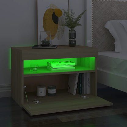 TV-Schränke LED-Leuchten 2 Stk. Sonoma-Eiche 60x35x40 cm - Pazzar.ch