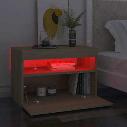 TV-Schränke LED-Leuchten 2 Stk. Sonoma-Eiche 60x35x40 cm - Pazzar.ch