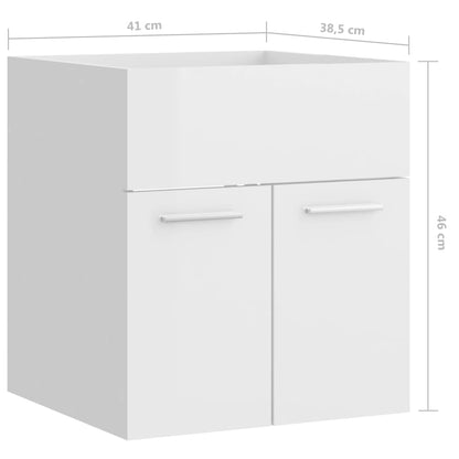 Waschbeckenunterschrank Hochglanz-Weiß 41x38,5x46cm - Pazzar.ch