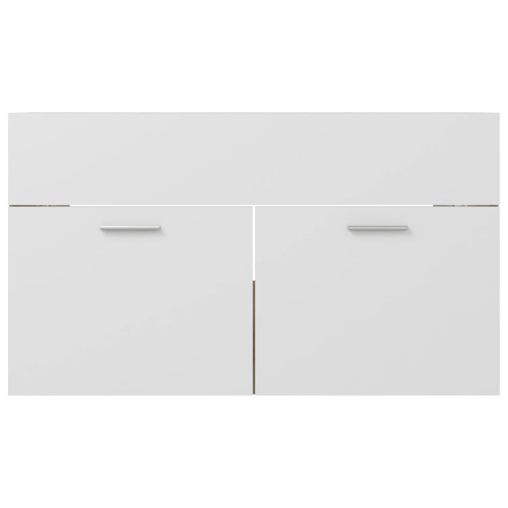 Waschbeckenunterschrank Weiß Sonoma-Eiche 80x38,5x46 cm