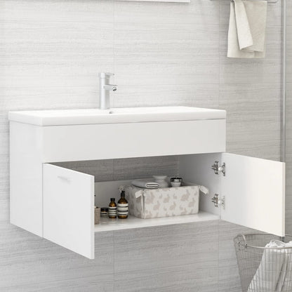 Waschbeckenunterschrank Weiß 90x38,5x46 cm Holzwerkstoff - Pazzar.ch