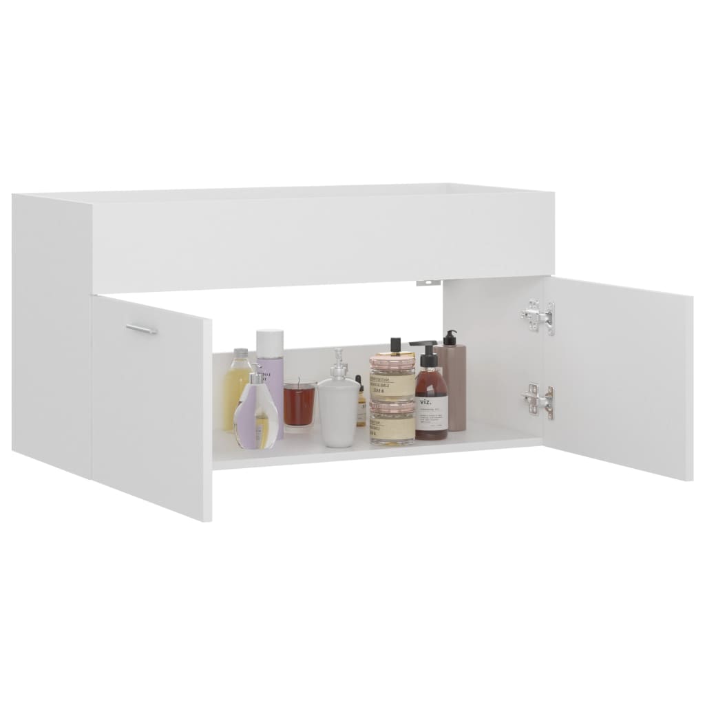 Waschbeckenunterschrank Weiß 90x38,5x46 cm Holzwerkstoff - Pazzar.ch
