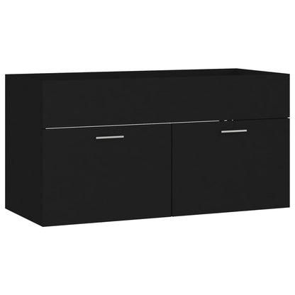 Waschbeckenunterschrank Schwarz 90x38,5x46 cm Holzwerkstoff - Pazzar.ch