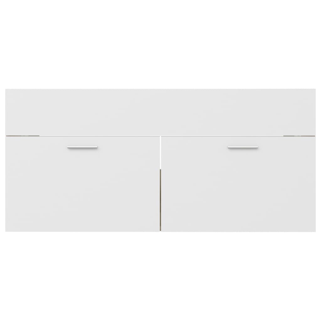 Waschbeckenunterschrank Weiß Sonoma-Eiche 100x38,5x46 cm