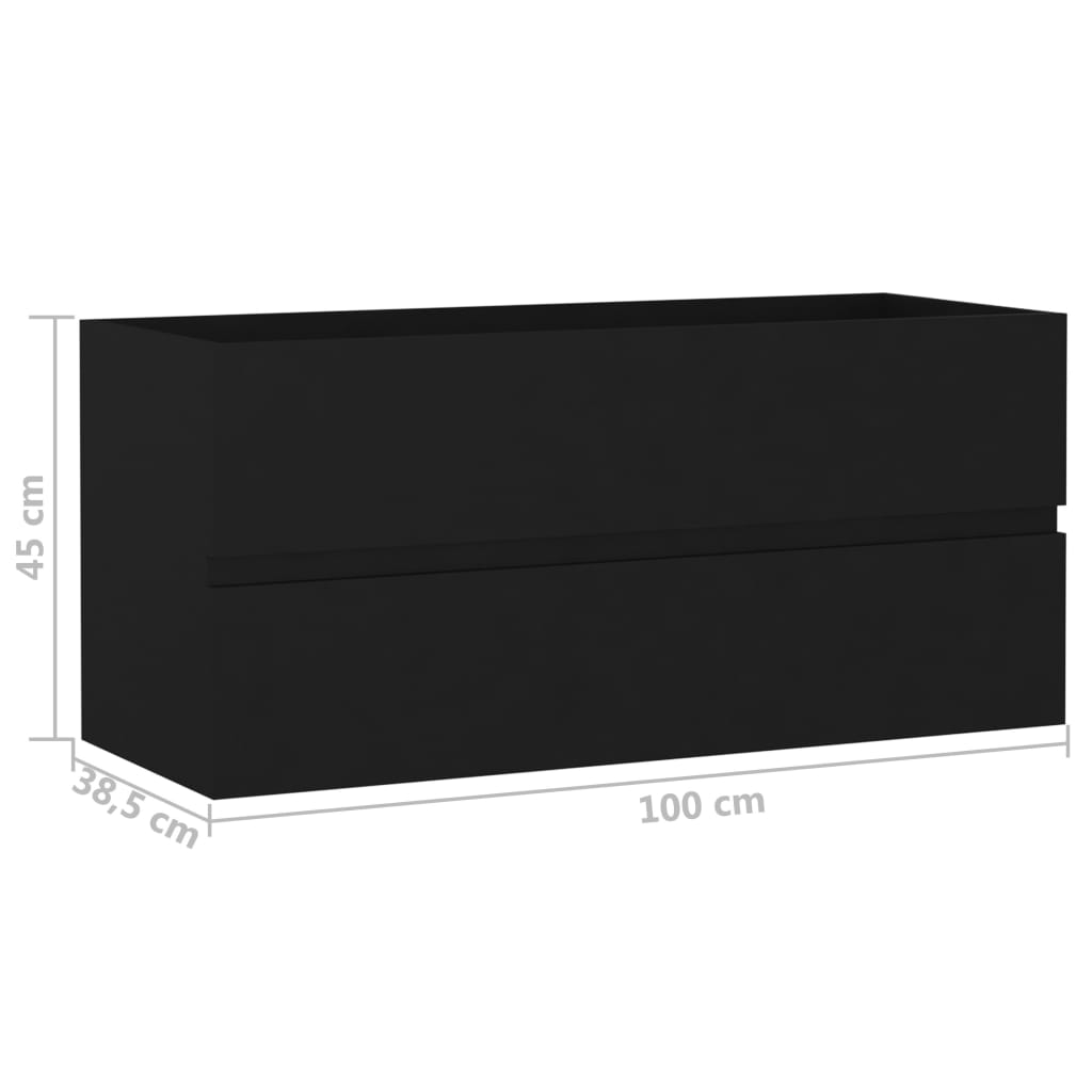 Waschbeckenunterschrank Schwarz 100x38,5x45 cm Holzwerkstoff - Pazzar.ch