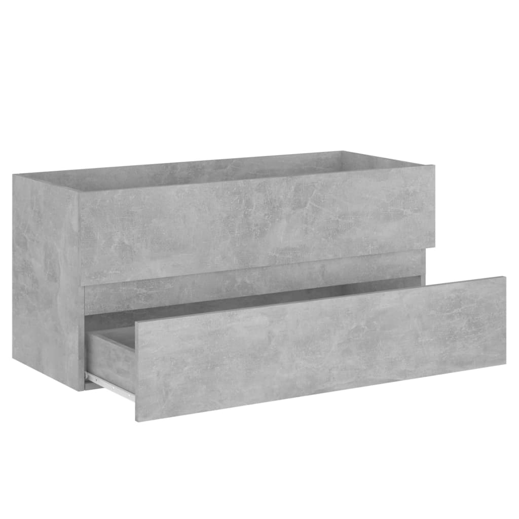 Waschbeckenunterschrank Betongrau 100x38,5x45 cm Holzwerkstoff - Pazzar.ch