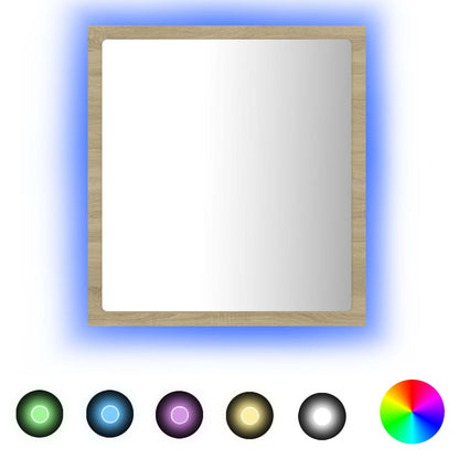 LED-Badspiegel Sonoma-Eiche 40x8,5x37 cm Acryl - Pazzar.ch