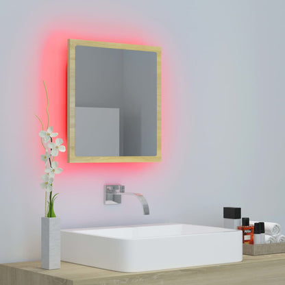 LED-Badspiegel Sonoma-Eiche 40x8,5x37 cm Acryl - Pazzar.ch