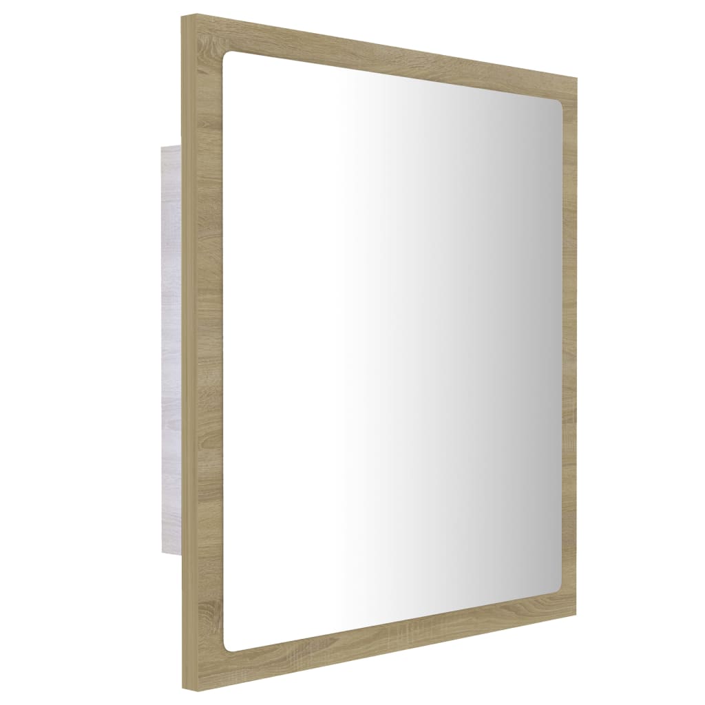 LED-Badspiegel Sonoma-Eiche 40x8,5x37 cm Acryl - Pazzar.ch