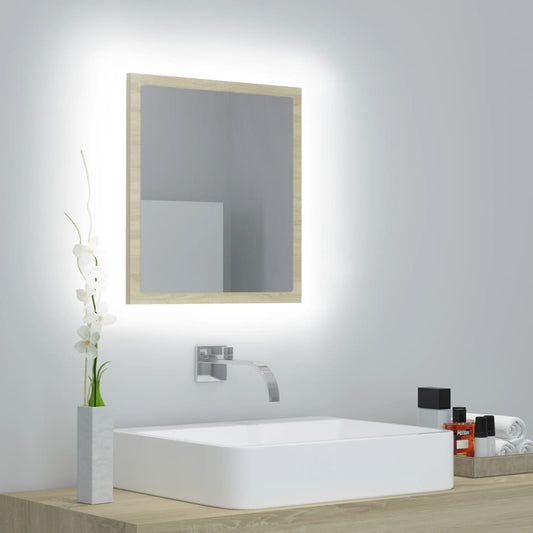 LED-Badspiegel Sonoma-Eiche 40x8,5x37 cm Acryl - Pazzar.ch