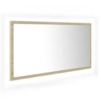 LED-Badspiegel Sonoma-Eiche 90x8,5x37 cm Acryl - Pazzar.ch