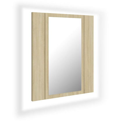 LED-Bad-Spiegelschrank Sonoma-Eiche 40x12x45 cm Acryl - Pazzar.ch