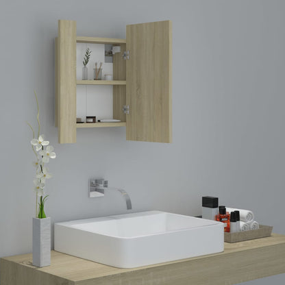 LED-Bad-Spiegelschrank Sonoma-Eiche 40x12x45 cm Acryl - Pazzar.ch