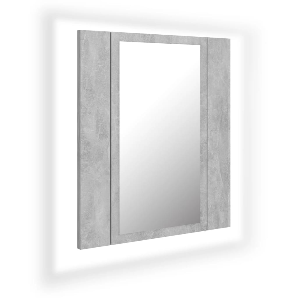 LED-Bad-Spiegelschrank Betongrau 40x12x45 cm Acryl - Pazzar.ch