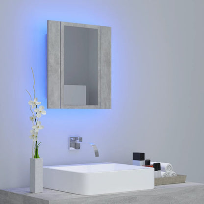 LED-Bad-Spiegelschrank Betongrau 40x12x45 cm Acryl - Pazzar.ch