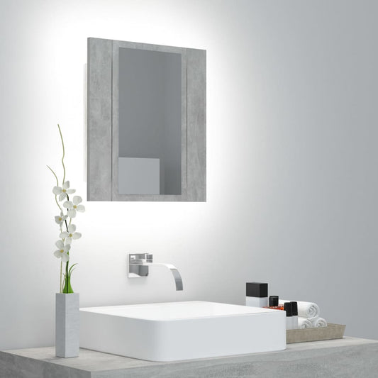 LED-Bad-Spiegelschrank Betongrau 40x12x45 cm Acryl - Pazzar.ch