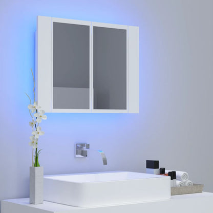 LED-Bad-Spiegelschrank Weiß 60x12x45 cm Acryl - Pazzar.ch