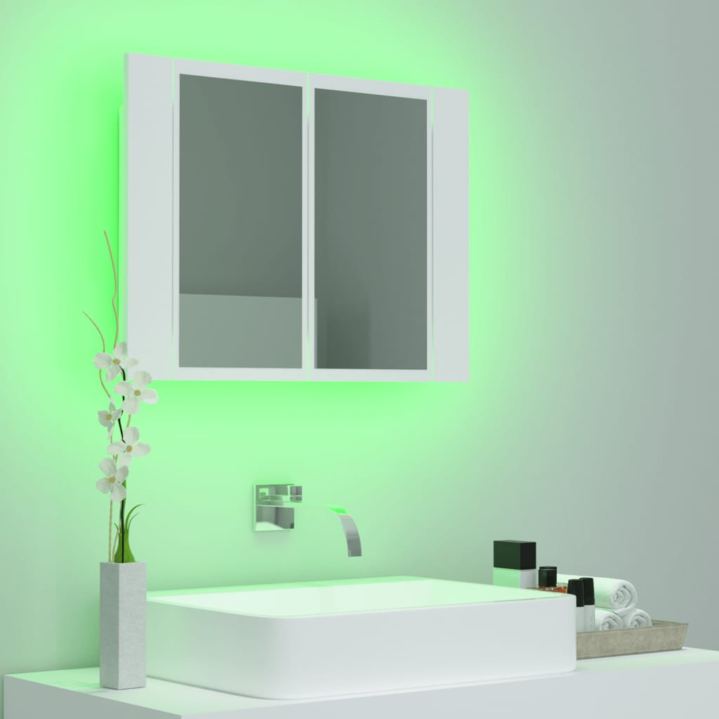 LED-Bad-Spiegelschrank Weiß 60x12x45 cm Acryl - Pazzar.ch