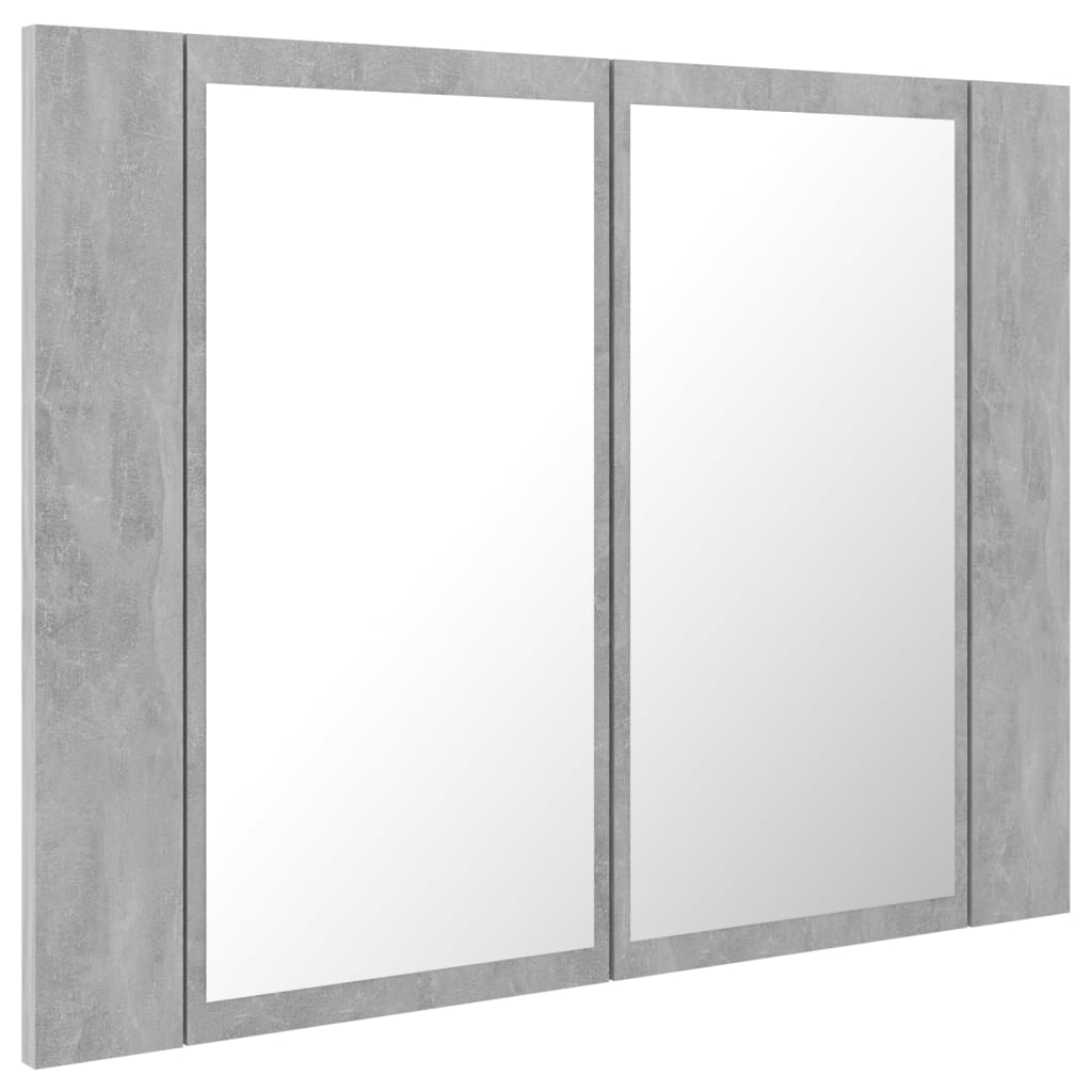 LED-Bad-Spiegelschrank Betongrau 60x12x45 cm Acryl - Pazzar.ch