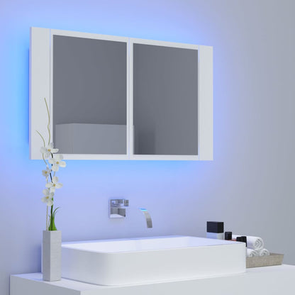LED-Bad-Spiegelschrank Weiß 80x12x45 cm Acryl - Pazzar.ch