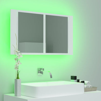 LED-Bad-Spiegelschrank Weiß 80x12x45 cm Acryl - Pazzar.ch
