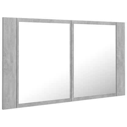 LED-Bad-Spiegelschrank Betongrau 80x12x45 cm Acryl - Pazzar.ch