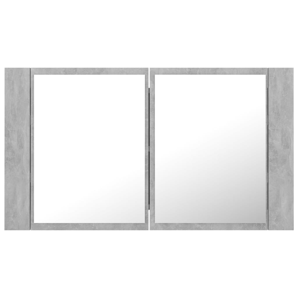 LED-Bad-Spiegelschrank Betongrau 80x12x45 cm Acryl - Pazzar.ch
