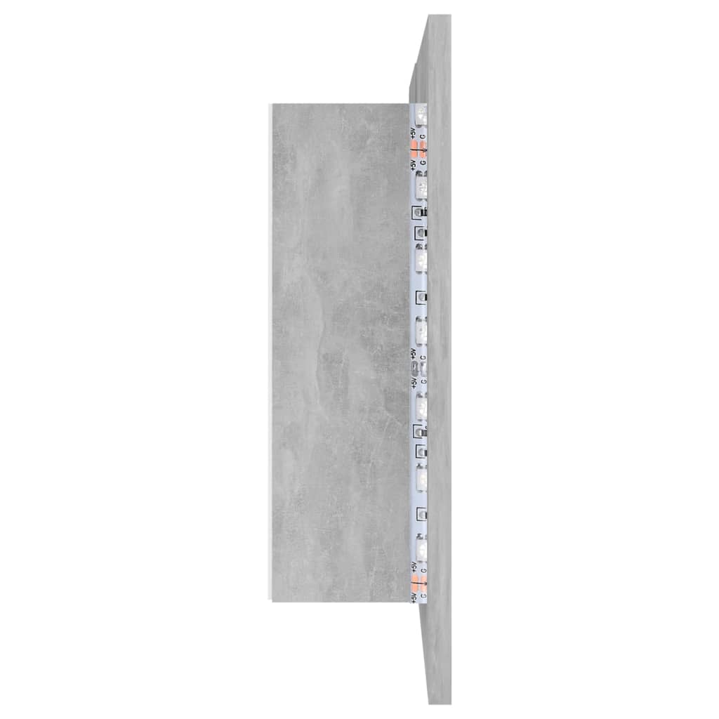 LED-Bad-Spiegelschrank Betongrau 80x12x45 cm Acryl - Pazzar.ch