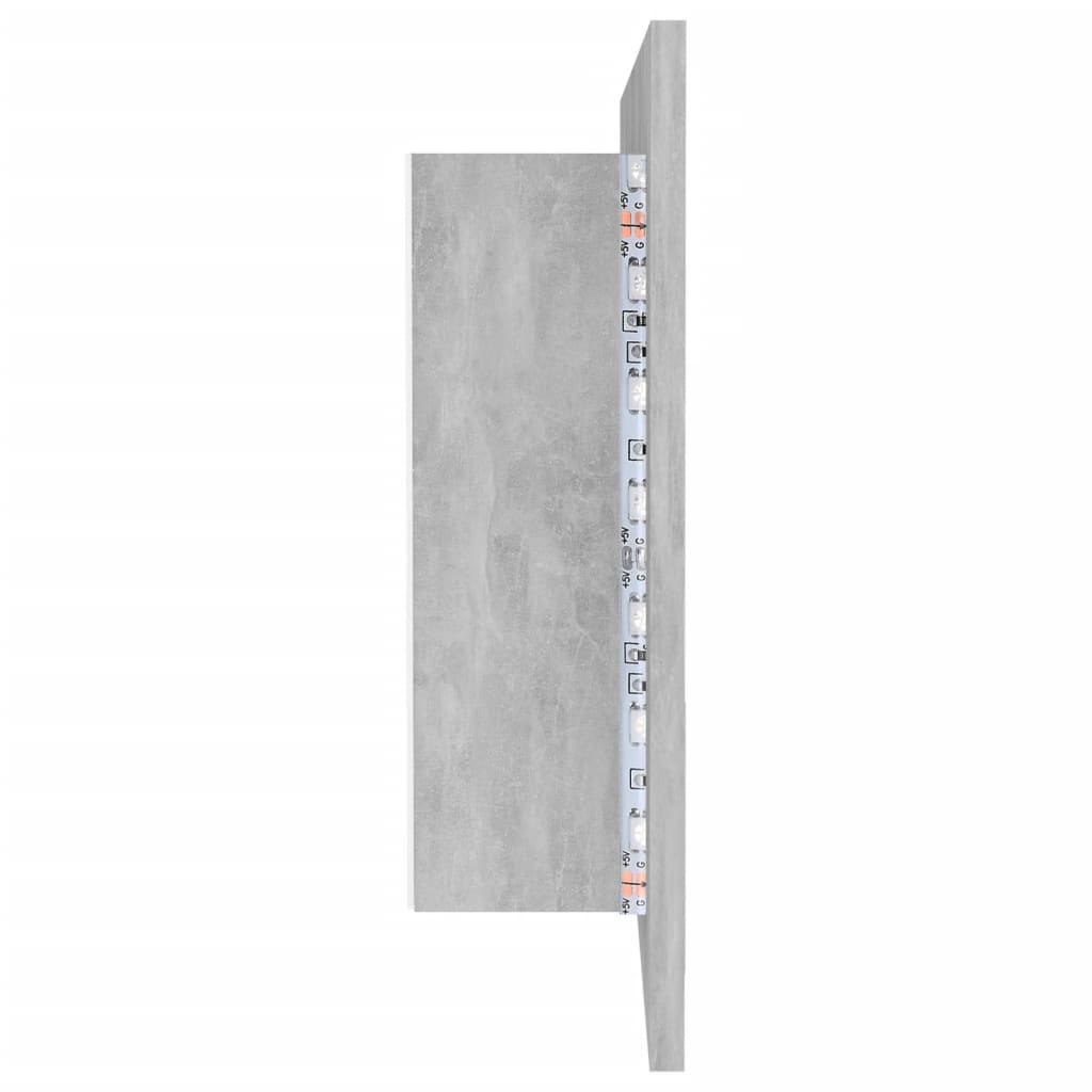 LED-Bad-Spiegelschrank Betongrau 90x12x45 cm Acryl - Pazzar.ch