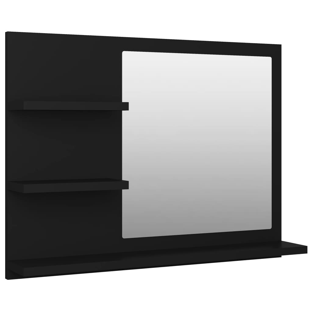 Badspiegel Schwarz 60x10,5x45 cm Holzwerkstoff - Pazzar.ch