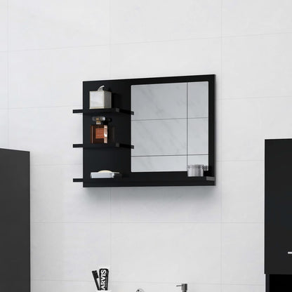 Badspiegel Schwarz 60x10,5x45 cm Holzwerkstoff - Pazzar.ch