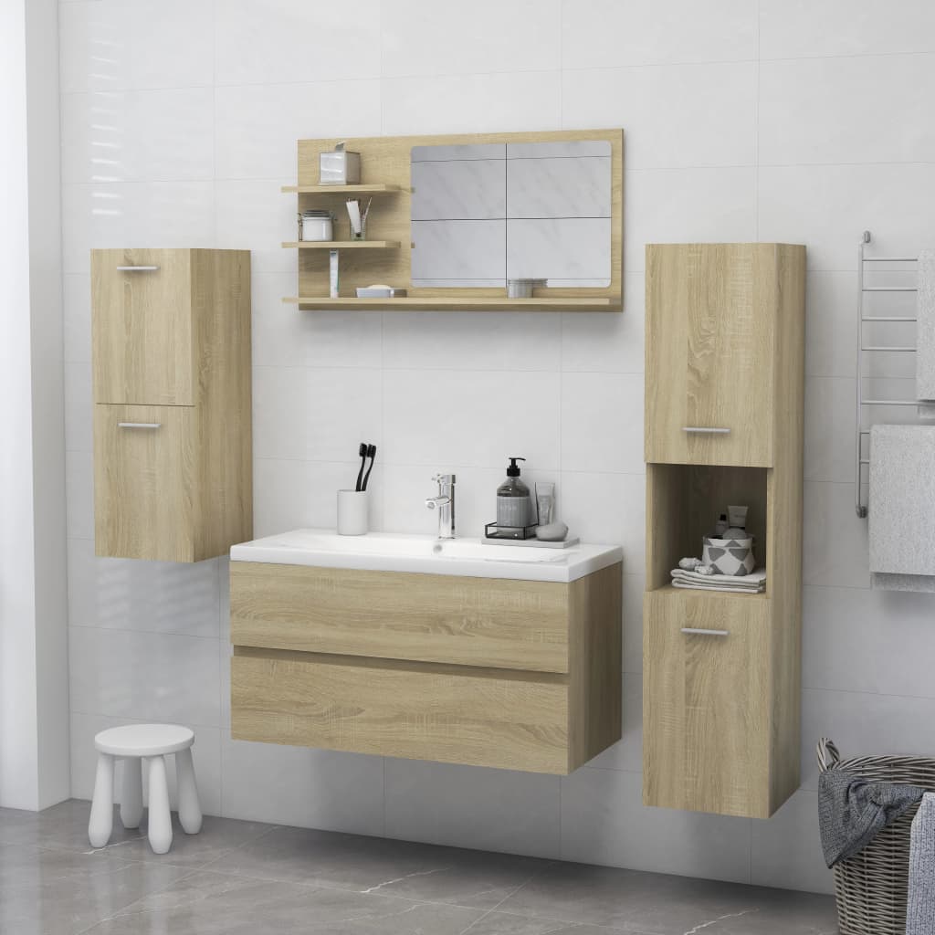 Badspiegel Sonoma-Eiche 90x10,5x45 cm Holzwerkstoff - Pazzar.ch