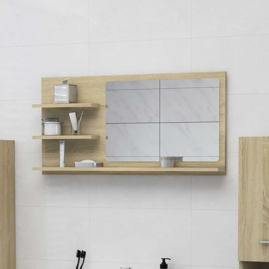Badspiegel Sonoma-Eiche 90x10,5x45 cm Holzwerkstoff - Pazzar.ch