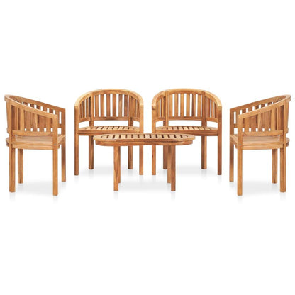 5-tlg. Garten-Lounge-Set Massivholz Teak - Pazzar.ch