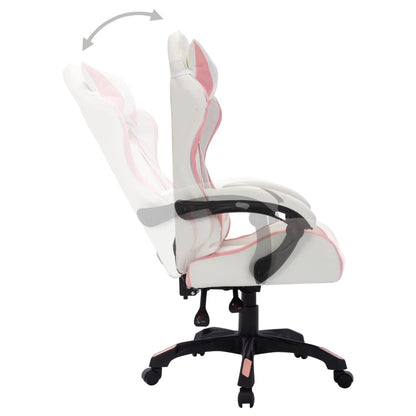 Gaming-Stuhl mit RGB LED-Leuchten Rosa und Schwarz Kunstleder - Pazzar.ch