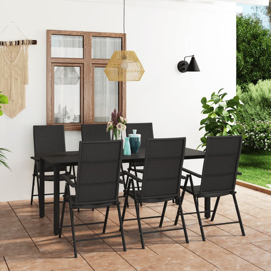 7-tlg. Garten-Essgruppe Schwarz - Pazzar.ch