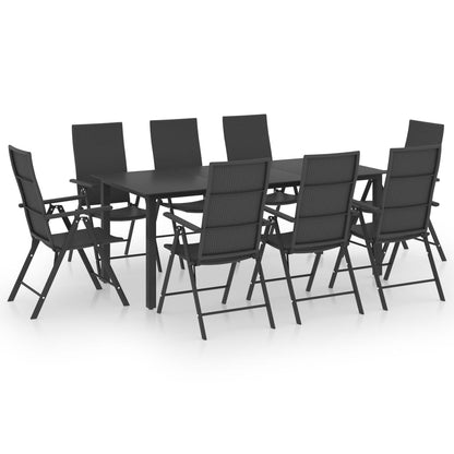 9-tlg. Garten-Essgruppe Schwarz - Pazzar.ch